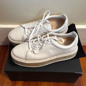 rag & bone White Leather Espadrille Lace-Up Sneakers
